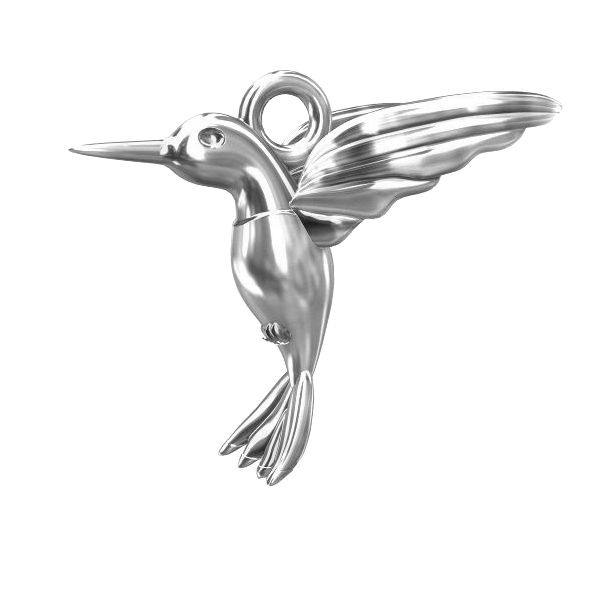 Hummingbird pendant, silver AG925, cast