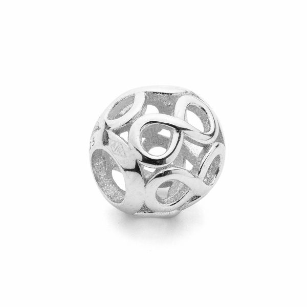 Decorative spacer, infinity beads, silver Ag 925